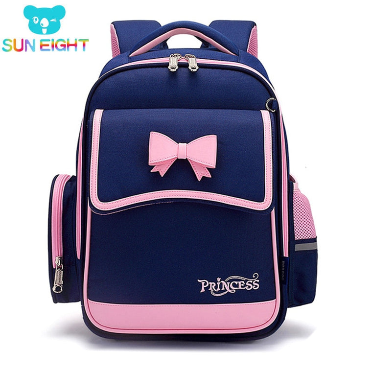 SUN EIGHT Bow Girl School Backpack Orthopedic Back Children School Bags