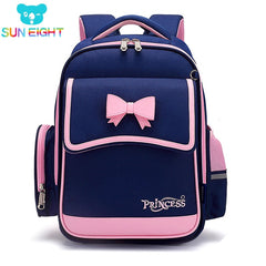 SUN EIGHT Bow Girl School Backpack Orthopedic Back Children School Bags