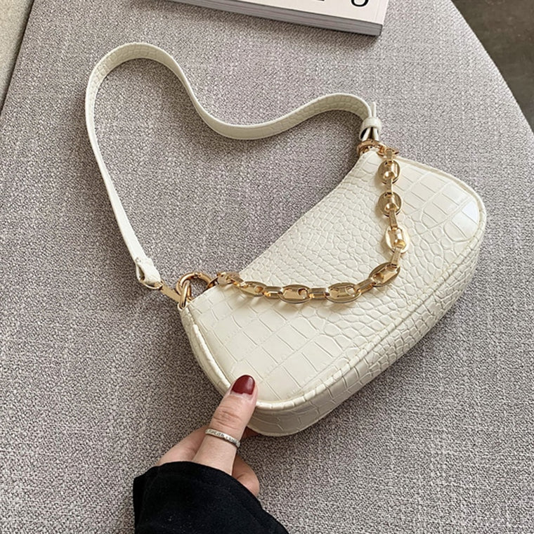 Fashion Crocodile Pattern Baguette bags