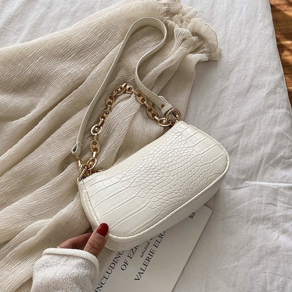 Fashion Crocodile Pattern Baguette bags
