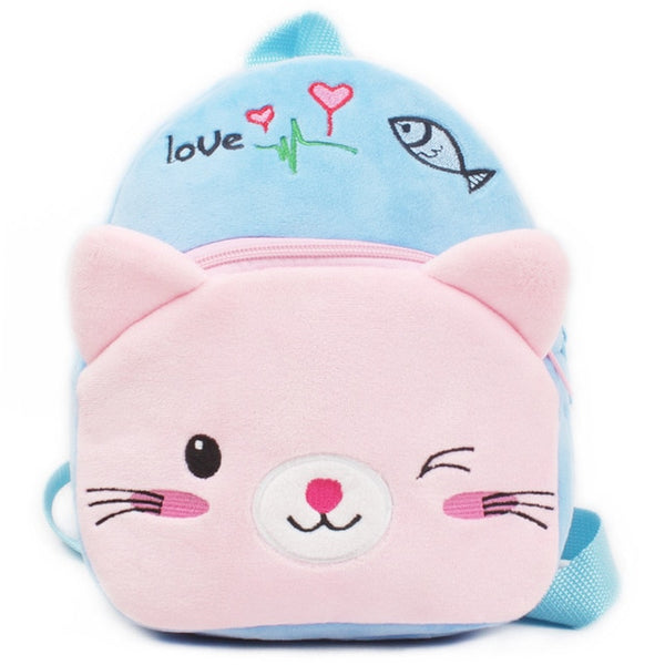 Fashion Children School Bags 3D Cartoon Print Plush Kids Backpack