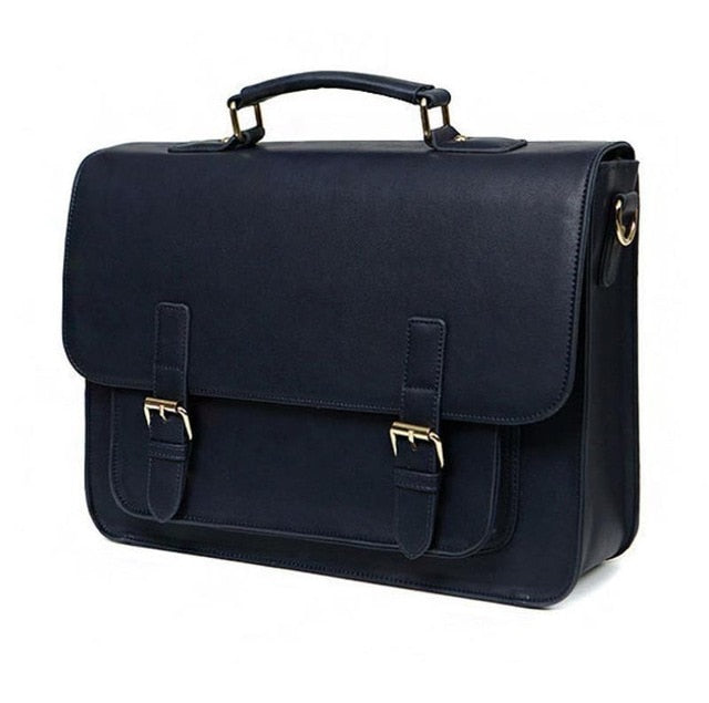 2020 New Women British Leather Handbag Business Briefcase Men