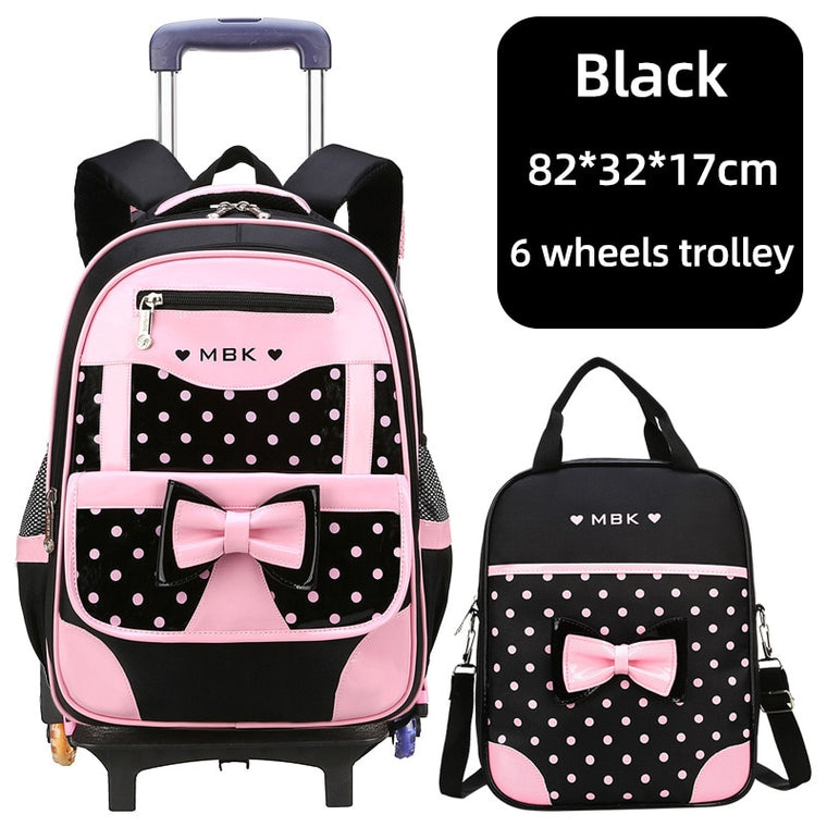High Quality School Backpack Trolley Backpack With Wheels Waterproof School Bags For Teenage Girls