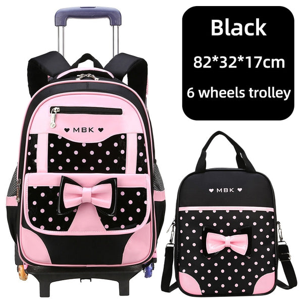 High Quality School Backpack Trolley Backpack With Wheels Waterproof School Bags For Teenage Girls