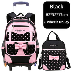 High Quality School Backpack Trolley Backpack With Wheels Waterproof School Bags For Teenage Girls