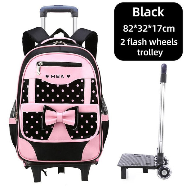 High Quality School Backpack Trolley Backpack With Wheels Waterproof School Bags For Teenage Girls