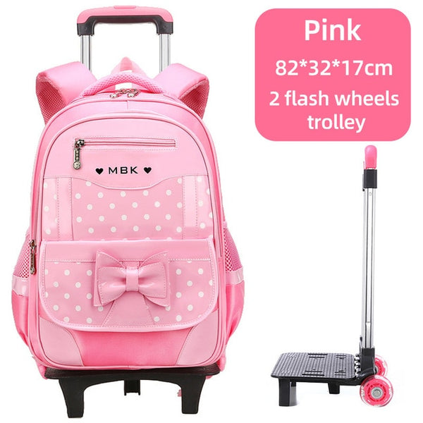 High Quality School Backpack Trolley Backpack With Wheels Waterproof School Bags For Teenage Girls