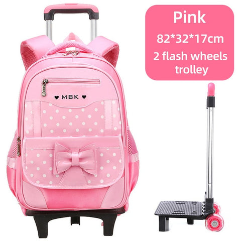 High Quality School Backpack Trolley Backpack With Wheels Waterproof School Bags For Teenage Girls