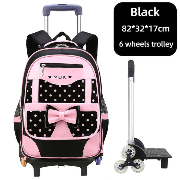 High Quality School Backpack Trolley Backpack With Wheels Waterproof School Bags For Teenage Girls