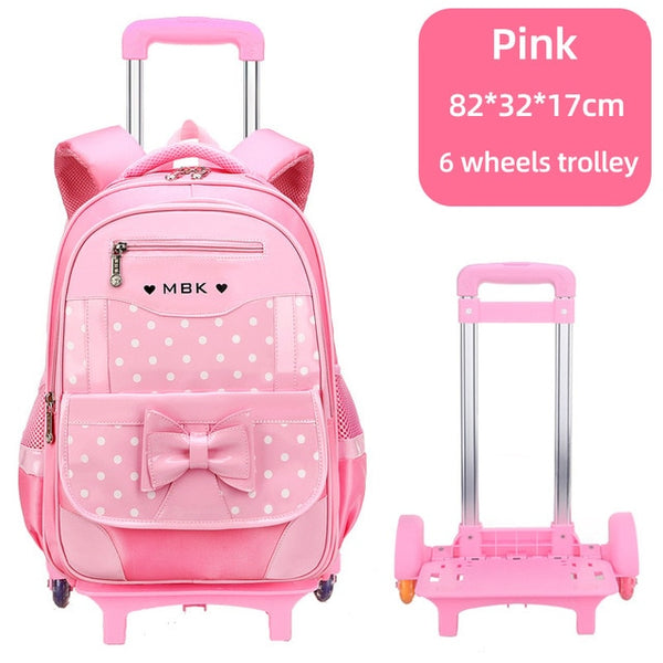 High Quality School Backpack Trolley Backpack With Wheels Waterproof School Bags For Teenage Girls