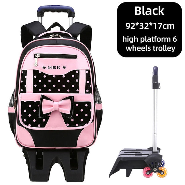 High Quality School Backpack Trolley Backpack With Wheels Waterproof School Bags For Teenage Girls