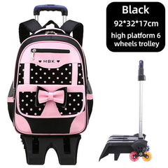 High Quality School Backpack Trolley Backpack With Wheels Waterproof School Bags For Teenage Girls