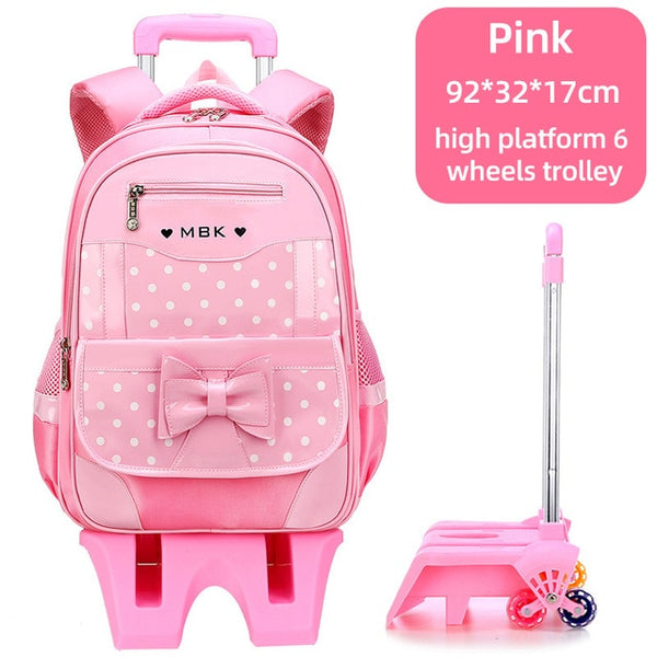 High Quality School Backpack Trolley Backpack With Wheels Waterproof School Bags For Teenage Girls