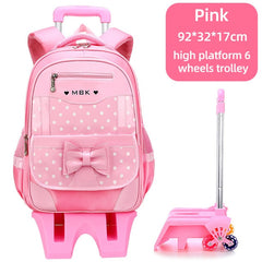 High Quality School Backpack Trolley Backpack With Wheels Waterproof School Bags For Teenage Girls