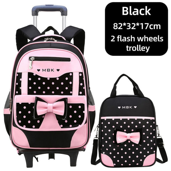 High Quality School Backpack Trolley Backpack With Wheels Waterproof School Bags For Teenage Girls
