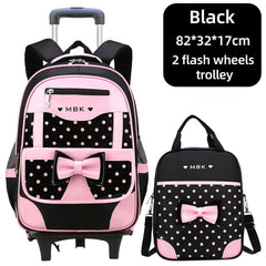 High Quality School Backpack Trolley Backpack With Wheels Waterproof School Bags For Teenage Girls