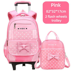 High Quality School Backpack Trolley Backpack With Wheels Waterproof School Bags For Teenage Girls