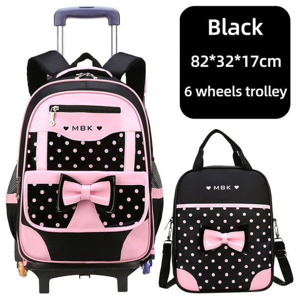 High Quality School Backpack Trolley Backpack With Wheels Waterproof School Bags For Teenage Girls