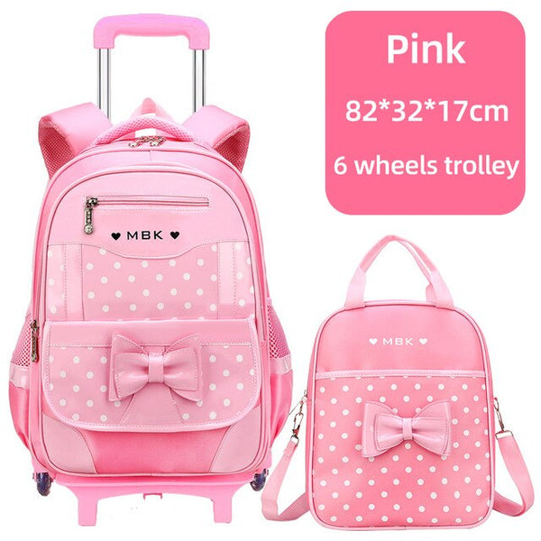 High Quality School Backpack Trolley Backpack With Wheels Waterproof School Bags For Teenage Girls