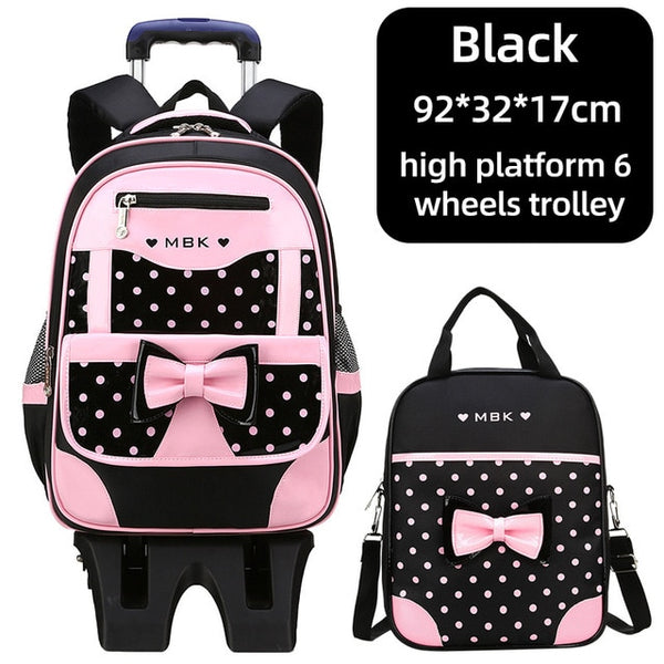High Quality School Backpack Trolley Backpack With Wheels Waterproof School Bags For Teenage Girls