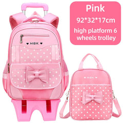 High Quality School Backpack Trolley Backpack With Wheels Waterproof School Bags For Teenage Girls