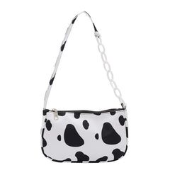 Fashion Cow Milk Print Women Handbag Totes Female