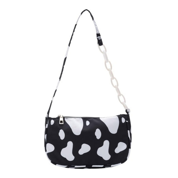 Fashion Cow Milk Print Women Handbag Totes Female