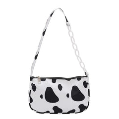 Fashion Cow Milk Print Women Handbag Totes Female