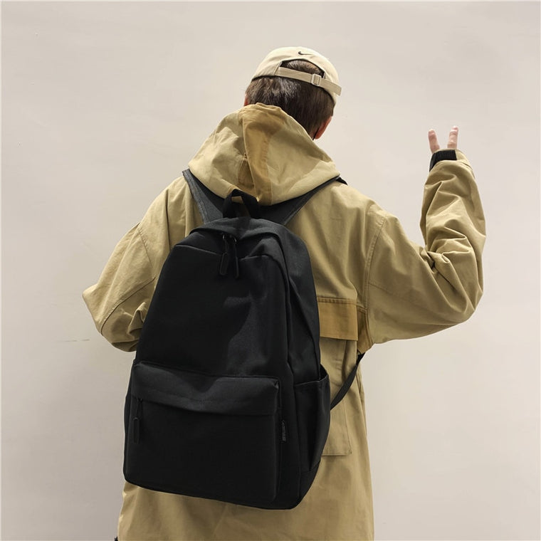 HOCODO Men Backpack New Solid Color Fashion School Bag