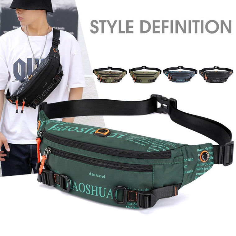 Letter Waist Packs Male New Multifunctional Men Chest Pack Travel Waist Belt Bag T