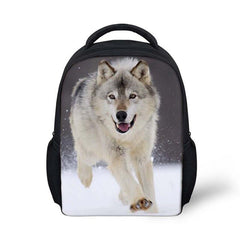 12 inch Wolf Printing Kids School Bags For Baby Boys&Girls