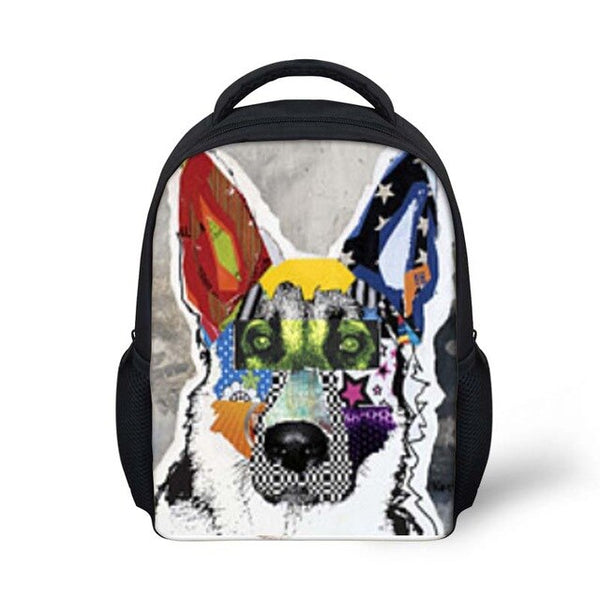 12 inch Wolf Printing Kids School Bags For Baby Boys&Girls